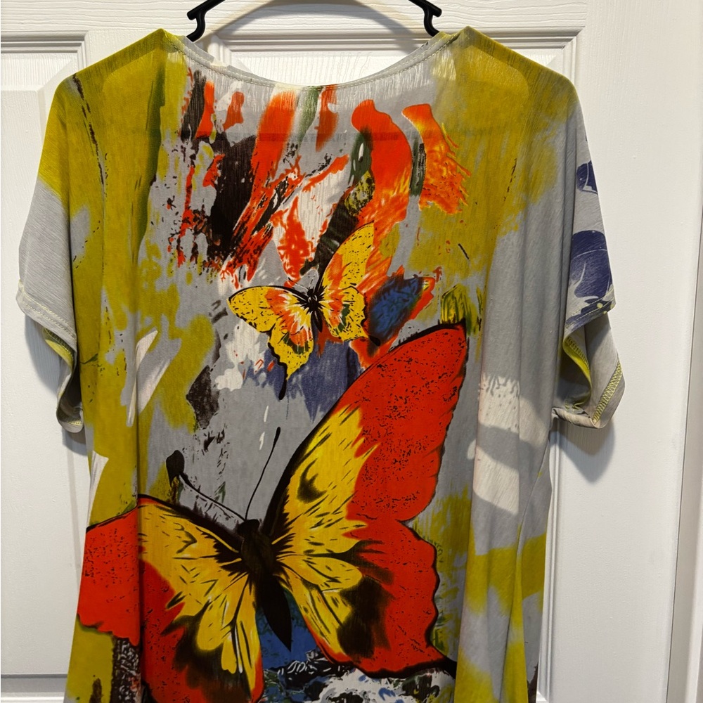 Colorful Butterfly Print Women's Blouse - Picture 2 of 2